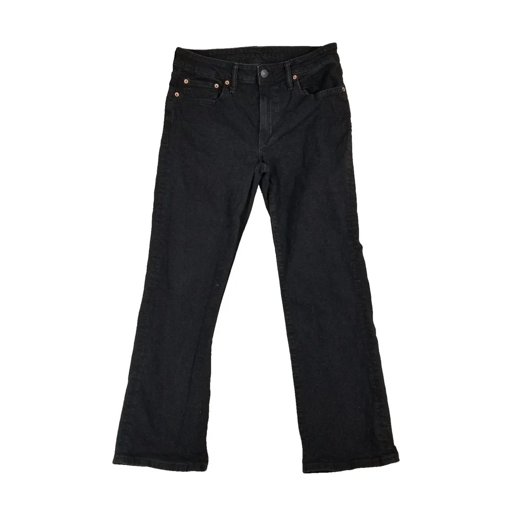 American Eagle jeans mens 31x30 straight fit Airflex+ black‎ stretch denim pants